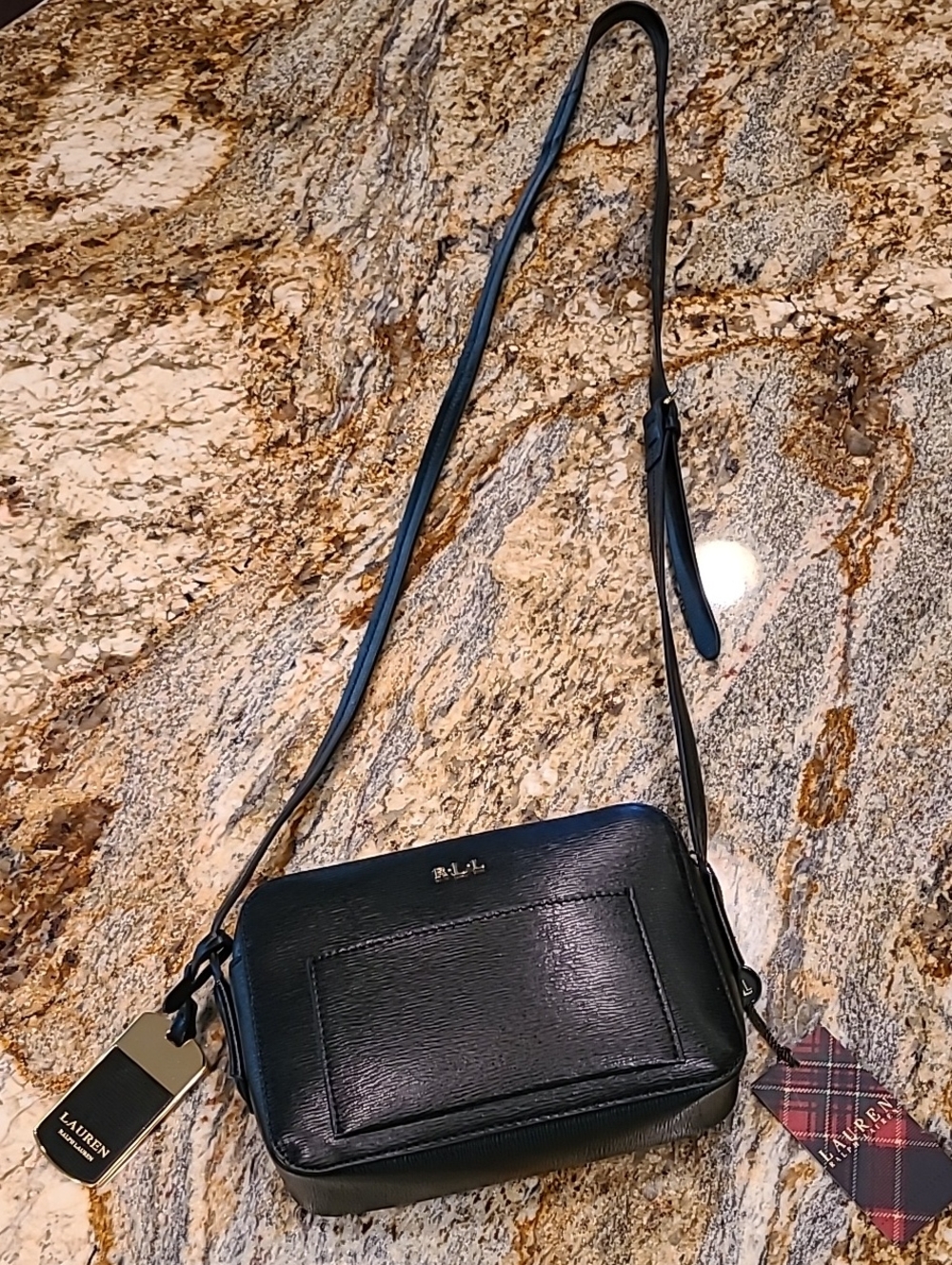 Ralph Lauren Black Leather Crossbody Bag